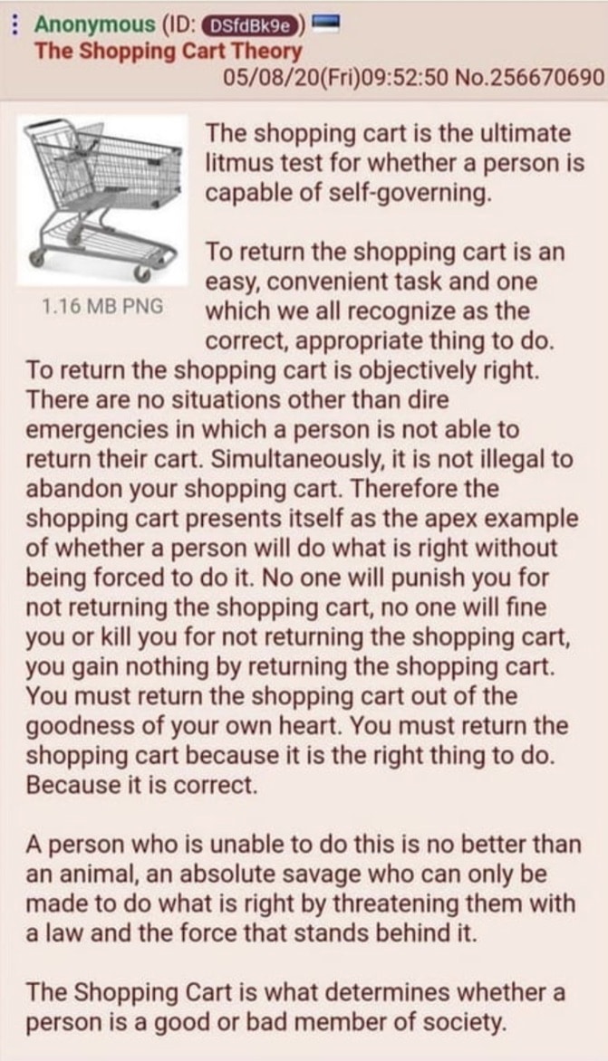 The Shopping Cart Theory on Integrity