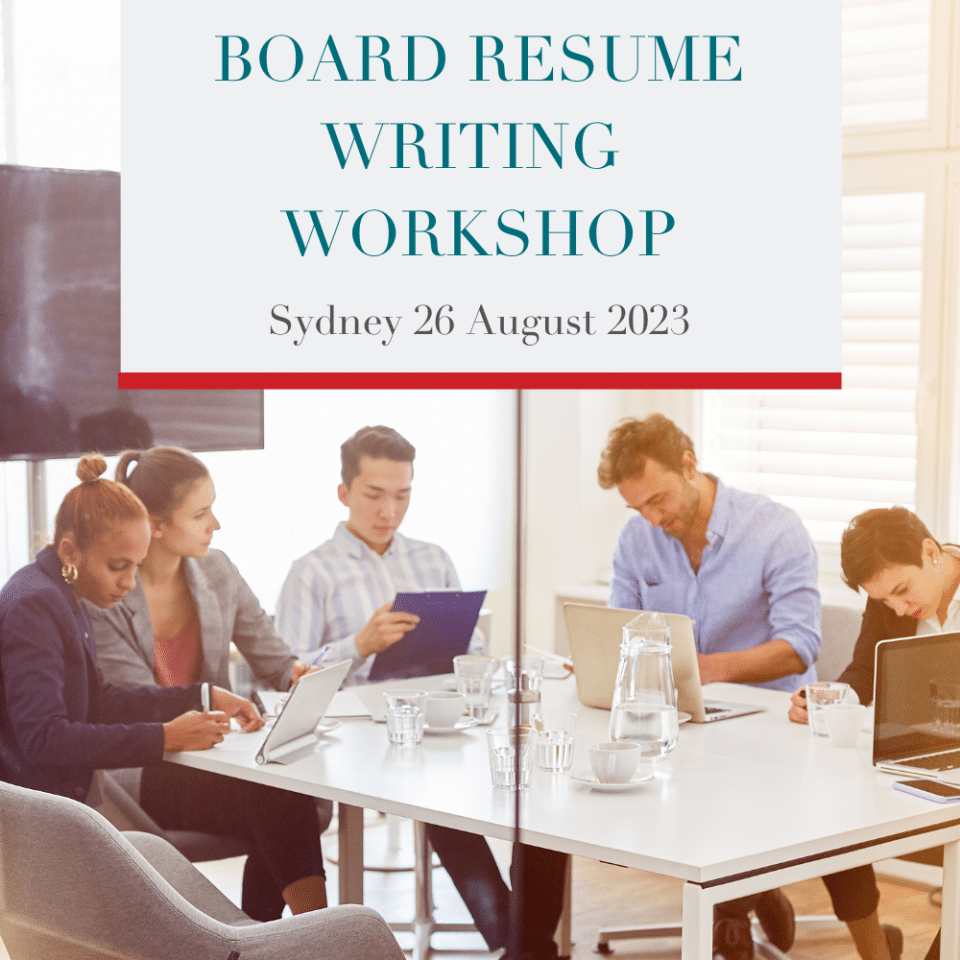 Hands-on board resume workshop in Sydney